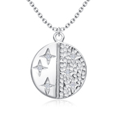 Beautiful Stars and Moon Shaped Silver Necklace SPE-5242 